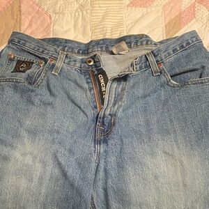 Cinch Classic Blue Denim Bootcut Jeans Size 35x36 Green Tag Medium Stone wash